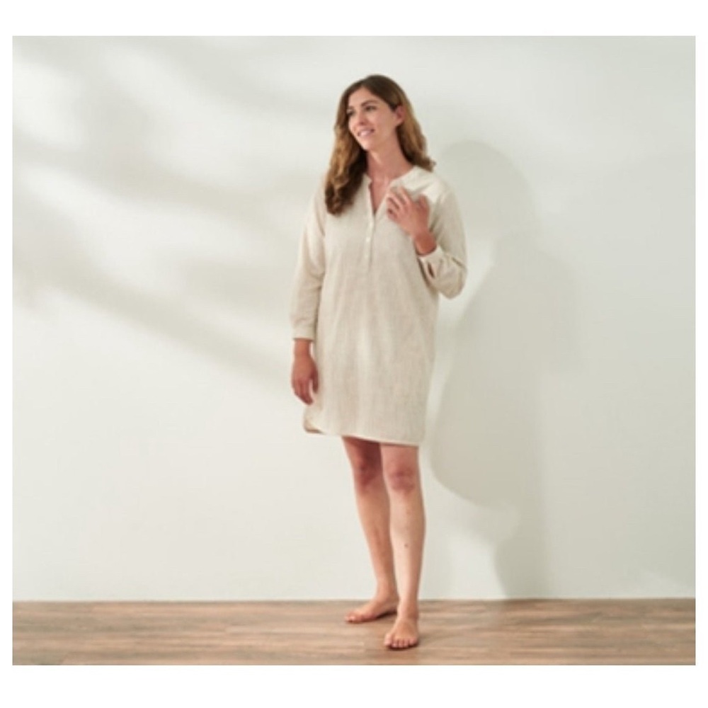 Coyuchi Women's Laguna Organic Cotton Popover Tunic /  Nightgown
